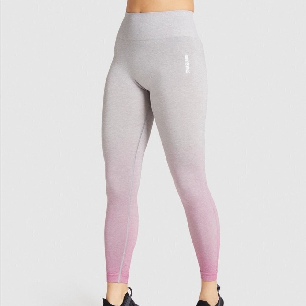 NWT GYMSHARK ADAPT OMBRE SEAMLESS LEGGINGS in PINK/GREY MARL size small - Picture 15 of 16